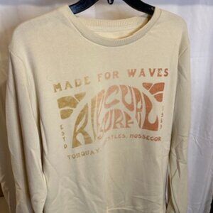 Rip Curl "Made for Waves" Graphic Sweatshirt – Cream – Size M – NWT